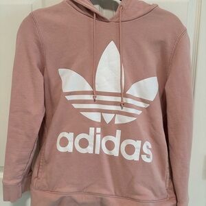 Adidas Pink Hoodie Sweater with White Trefoil logo